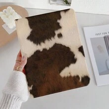 1 szt. składane etui ochronne w stylu vintage z krowim wzorem i miejscem na rysik, kompatybilne z iPadami 10.9/10.2/Air 5. generacji/Pro 11/10. generacji/9.7/Air 2/iPadem (7. generacji)/iPadem (8. generacji)/iPadem Air 4/5, iPadem Pro 11, iPadem 10.9" (2022), iPadem Air 13" (M3 2025), iPadem Air 11" (M3 2025), iPadem 11" (A16 2025), Galaxy Tab S10+/S9/A9