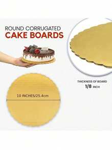 5/10pcs Gold Round Cake Boards, Sturdy & Grease-Proof, Ideal For Wedding, Birthday Party, Holiday Cake Decorating And Display, Also Suitable For Back To School Season