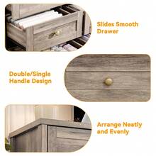 LIZHOUMIL 12 Drawers Wood Dressers For Bedroom,16" Wide TV Stand Dresser For 65 Inch TV,Long Wooden Dresser For Living Room, Hallway - Xám - Xem 6