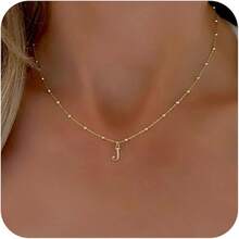 Personalized Initial Necklace For Women, Dainty A-Z Pendant Charm - j - 查看 1