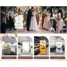 2Pcs Black Wedding Sign Stand,Adjustable Metal Poster Holder With Leather Straps, Floor Stand Easel For Wedding Birthday Party Event Decor Mother's Day Decorations( 68.9inches) - 黑色2Pcs - 查看 10