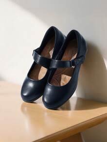 Women's Flats Arch Support Comfortable Casual Ballet Mary Business Office For Women Dressy And Work Ankle Strap Dress Flats Shoes - 藍色 - 查看 1