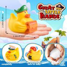 Light Up No Hole Duck Bath Toys Set, Glitter Colorful Bathtub Floating Water Toys, Great Gifts For Bathroom Water Tub Games Pool Party