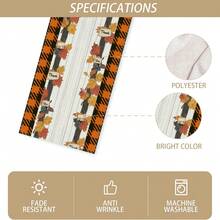 1/108pcs Autumn Thanksgiving Fall Leaves, Slogans, Plaid Pattern Digital Print Tabletop Decor Table Runner - Thanksgiving Family Gathering Atmosphere Decor, Suitable For Holiday Parties, Gifts, Autumn Harvest Season Decoration