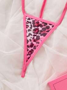 Lencería sexy para mujer con estampado de leopardo y guepardo, con lazos, espalda descubierta, transparente, bodys de verano para mujeres.
