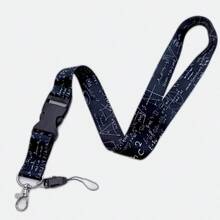 Cordón para llavero con tabla periódica de química, soporte desmontable para tarjeta de identificación con correa de arcoíris, correa para el cuello y teléfono con clip desmontable, adecuado como regalo de Acción de Gracias para maestros, arcoíris - Negro - Ver 17