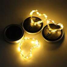 Solar Mason Jar Lid String Lights, 3/6/9/12/30Pack 20 Led 6.6FT String Fairy Star Firefly Jar Lids Lights With Hangers Included (Jars Not Included), For Mason Jar Patio Garden Wedding Lantern - Warm white light - View 4