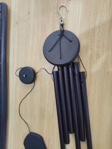 1 件铝合金风铃，现代黑色壁挂饰品，适用于家居装饰、家居装饰、房间装饰、墙壁装饰 - 黑色 - 查看 9