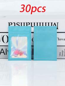 100/50/30/10pcs Resealable Bags, Clear Window Food Storage Bags, Candy Bags, Fudge Bags, Aluminum Foil Bags, Party Favor Packaging Bags, Holographic Resealable Bags Zipper Food Storage Aluminum Foil Mylar Scent Bags Plastic Flat Packaging Bags For Party Favors Food Candy Jewelry Lip Gloss, Available In Various Sizes And Colors - 開窗鐳射袋 - 查看 22