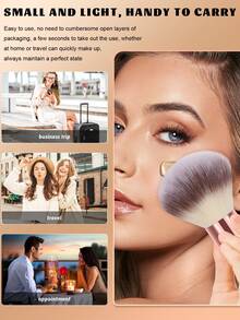 Set de 25 brochas de maquillaje todo en uno: brochas de fibra sintética premium ultrasuaves con formas completas para rostro y ojos (base, rubor, sombra de ojos). Aptas para todo tipo de piel, ideales para maquillaje diario, looks de oficina y viajes. - Multicolor - Ver 8