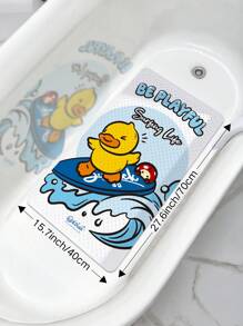 B. Duck 1 pieza Alfombra de ducha gruesa con estilo de pato de dibujos animados, marca autorizada B.DUCK, con ventosas antideslizantes, lavable a máquina, accesorio de baño y decoración