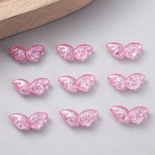 30颗透明亚克力天使翅膀蝴蝶结珠饰,仙女翅膀蝴蝶结散珠,适用于珠宝制作,如手链、耳环、项链、DIY手机链等工艺品。 - 亞克力珠 - 查看 20
