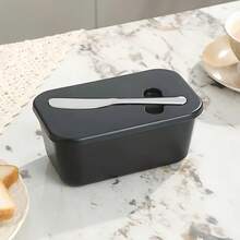 1 Set Butter Dish, Including 1 Large Butter Pot (For Countertop), 1 Sealed Butter Holder, And 1 Separate White Butter Knife, Kitchen Christmas Gift - Multicolor - View 3