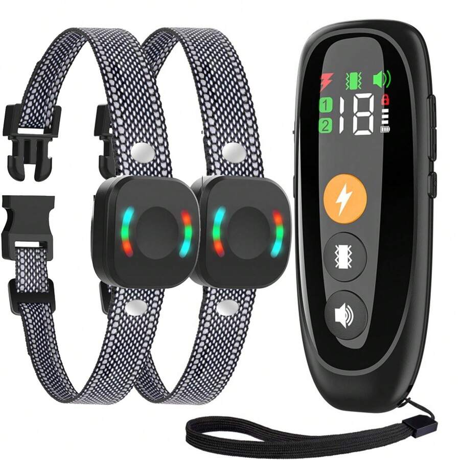 1 Bộ vòng cổ huấn luyện chó chống sủa điều khiển từ xa có thể sạc lại - Nhiều màu - Xem 1