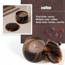 Coffee Tin Scented Candle, Home Decor, Long-Lasting Soy Wax Candle Tin, Smokeless Sandalwood/Coffee/Lavender Scented Candle, Portable Candle Suitable For Birthday, Valentine's Day, Mother's Day, Thanksgiving, Wedding Gifts
