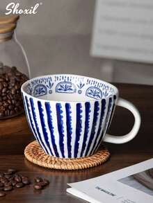 shoxil 1pc Asymmetrical Ceramic Coffee Mug With Handle, Coffee Mug, Coffee Cup, Tea Mug, Tea Cup, For Tea, Office, Home, Party, Gifts - Coffee Cup - View 4