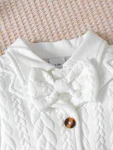 Conjunto de 3 piezas para bautizo de niño: body de manga larga con chaleco de punto trenzado de solapa + pantalones + gorro, traje lindo para ceremonia de bautizo