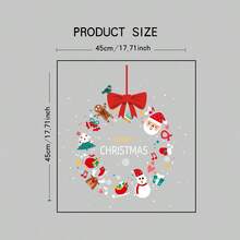 1pc 45cm*45cm Christmas Decoration Window Cling, Full Sheet Static Sticker With Snowman, Santa Claus, Bow, Christmas Tree, Stocking Elements, Suitable For Home, Bedroom, School, Restaurant, Office, Holiday Party Supplies Home Decor Christmas Decorations Room Decor  Christmas Decor  Wall Decor Christmas Decorations Home
