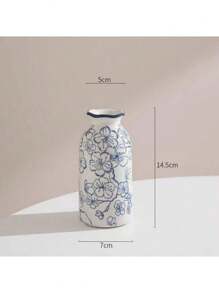 Nowy chiński retro ceramiczny mały wazon na kwiaty, smukły salon, kompozycja z suchych kwiatów, dekoracja hydroponiczna, wysokiej klasy niebieski i biały porcelanowy wazon na kwiaty