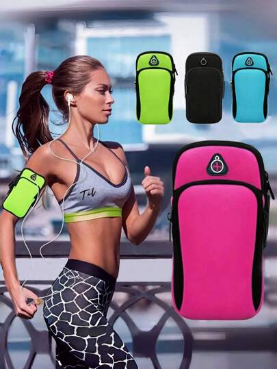 Phone Holder For Running Armband, Unisex Running Arm Protector Storage Bag With Zipper Sweat Wicking Wristband, Armband Sleeve For Sports Fitness Hiking - Black, Sweat Wicking Arm Wallet For Gym Fitness Exercise Running Jogging Outdoor Hiking And Cycling Running Accessories Gym Bag Sports Bag For Women