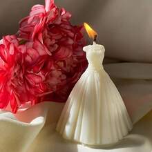 1pc Elegant White Wedding - Silicone Candle Mold For Wedding Dress Styling, Perfect For Making Customized Candles, Gypsum Decorations, Wedding Gifts, Handheld Gifts, Reusable, Easy To Disassemble, Handmade Essential Crafts. - White - View 3
