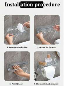 Toilet Paper Holder, Bathroom Tissue Box Wall Mounted, Luxury Glacier Texture Toilet Paper Dispenser, Suitable For Bathroom, Kitchen, Hotel