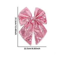 1 Stück handgemachte rosa Weihnachtsbaum Ornament Kollektion, Glitzer Pailletten Weihnachtsbaum Anhänger, Pailletten Schleife, Glitzer Schmetterling, Glitzer Kugel, rosa Schleife dekorierte Weihnachtsbaum Dekoration rosa Set Hängende Kugel, Weihnachtsritual Sinn, rosa verspielter Weihnachtsbaum