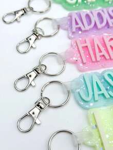 Personalized Acrylic Name Tag, Keychain, Backpack Tag, Diaper Bag Tag, Lunch Box Tag, Kids Tag, Party Supplies, Christmas, New Year,Christmas Gift