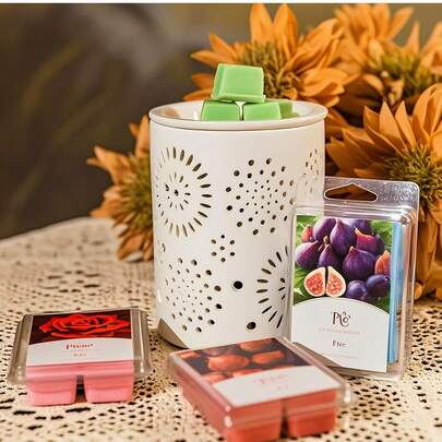 Soy Wax Melts, Scented Wax Melts Cubes For Warmers, Strong Scent Fragrance Home, Lavender, Cedar, Vanilla, Apple, Fig, Jasmine, Rose, Bergamot, Reuse Natural Soy Wax Cubes Melts Set