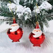 2pcs Christmas Funny Hanging Decor, Santa Claus Plastic Hanging Ornaments, Christmas Tree Decorations, Scene Decor, Atmosphere Decor, Christmas Party Decorations