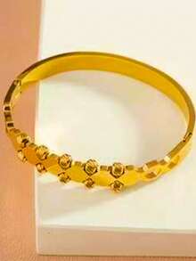 1 szt. Modna czarna bransoletka ze stali nierdzewnej z glazurą kroplową, uniwersalna dla kobiet