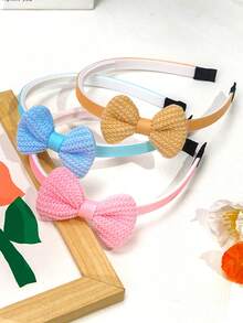 10pcs Elegant Cute Bow Headbands, Solid Color Hair Hoops, Non-Slip Hair Accessories, Ribbon Bow Headbands - Multicolor - View 4