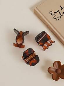 3 件套哑光黑色极简迷你三爪发夹，适用于高马尾、半顶梳发型和全头造型，是多功能发饰、节日必备发夹和发束固定器，适合日常佩戴。时尚发夹秋季配饰 - 黑色 - 查看 8