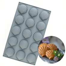 1 Piece - 15 Cups Of Silicone Baking Molds - Shell-Shaped Non-Stick, High-Temperature Resistant Up To 450°F, Reusable Muffin And Cupcake Trays, Suitable For Christmas, Halloween, Thanksgiving, Easter, Saint Patrick's Day - Durable Kitchen Tool Silicone Baking Pan For Home Cooks Christmas Christmas Decorations Christmas Pajamas Christmas Gifts Christmas Decor