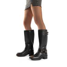Women's Motorcycle Boots Side Zipper Knee High Boots Square Toe Chunky Low Heel Buckle Decorated Biker Fashion Stylish Riding Boots Festival Dresses For Woman - Rỉ Nâu - Xem 10