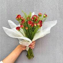QY 20 Sheets Korean Of Cotton Wrapping Flower Paper NonWoven Floral Wrapping Paper Waterproof Pleated Withdrawable Flower Bouquet Lining Paper Flower Shop Supplies Floral Gift Packaging Paper Black  1439 - 黑色 - 查看 5