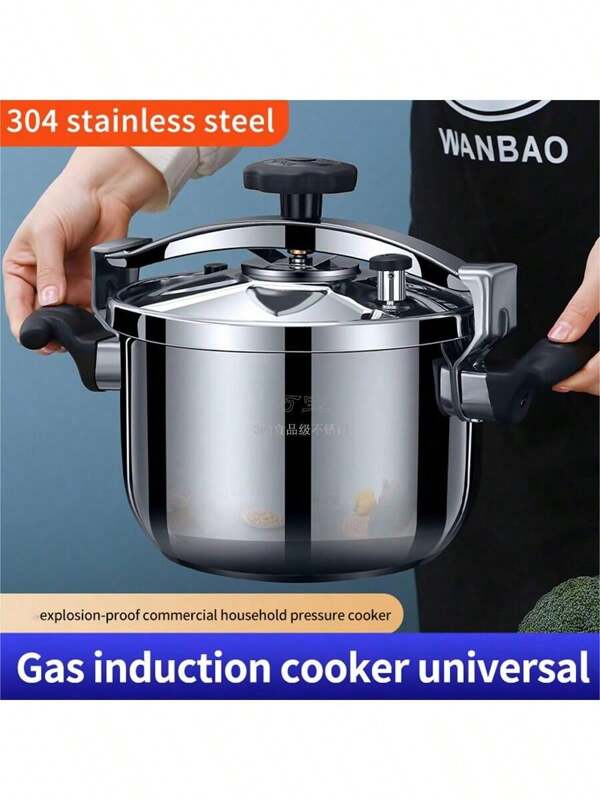 Olla a presión comercial de acero inoxidable, de gran capacidad y tamaño extra grande para cocinas de gas e inducción, olla a presión universal de gran tamaño para hoteles, catering y comidas para grupos, ideal para hervir mariscos