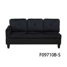 Plush Black Flannel 3-Piece Sofa Set With Storage Ottoman | [2 Options]2 Purchase Options: Complete Set With 2 Pillows Or Ottoman Only, Premium Sectional Couch With Solid Wood Frame, Easy Assembly - 黑色 - 查看 8