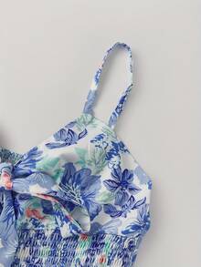 Women's Summer Long-Sleeved V Neck Dress Skin Friendly Soft And Comfortable Thin Shoulder Straps Flower Print Swing Set Regular Style Daily Date Party Vacation Versatile Long Skirt Fashionable And Comfortable