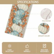 1/108pcs Autumn Thanksgiving Fall Harvest Pumpkin & Maple Leaf Digital Print Table Runner - Thanksgiving Family Gathering Decor, Suitable For Holiday Party, Gift, Autumn Harvest Decoration