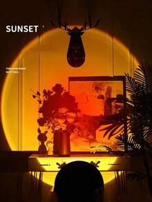 Sunset Projection Lamp - USB Powered Color Changing LED Sunset Night Light, 7 Color Breathing Modes, 360° Rainbow Ambient Mood Lighting For Bedroom, Home Decor, Christmas, Parties, Relaxation, And Meditation