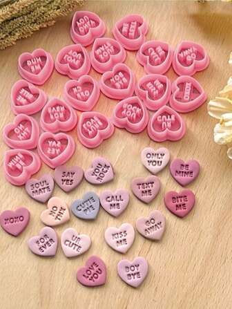 Love Conversation Polymer Clay Cutters, Valentine's Day Clay Earring Cutter For Polymer Clay Jewelry Making, Polymer Clay Stud Earring Stamp Making Tool, Clay Jewelry Making Kit, Clay Earring Molds, Made By PLA, DIY Earring Gift