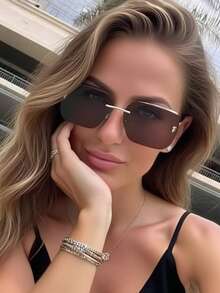 1 pieza Gafas de moda con marco grande de estilo colorido europeo y americano, gafas de estilo elegante para mujeres