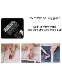 10pcs Almond Moonlight White 100% Handmade 3D Wavy French Minimalist Nail Stickers, Reusable, Suitable For All Seasons, Nail & Eyelash - White - View 11