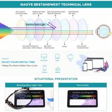 Gaoye Stylish Blue Light Glasses For Woman - Computer Glasses Up To 99% Blue Light Blocking - Lightweight Frames - 3 Pack