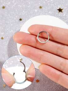 Un inel de nas la modă din opal, din oțel inoxidabil 316L, cu diafragmă, cercei unisex, bijuterii pentru piercing, hipoalergenic, ușor de curățat, cu un design cu balama închisă, poate fi folosit pentru cercei cu cartilajul urechii, cercei spiralați pentru urechi, cercei pentru lobul urechii, cercei cu dinți mari, cercei cu roată pentru urechi.
