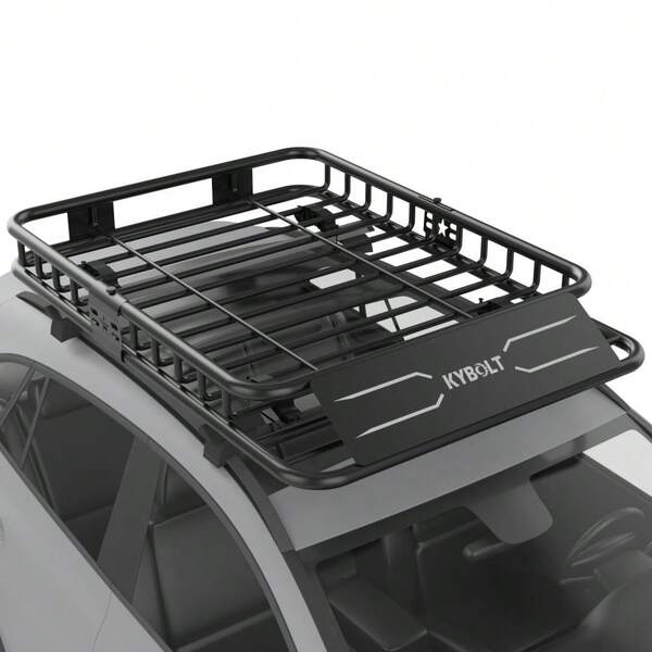 Huisuilinss Roof Rack Carrier Basket,Rooftop Cargo Carrier Basket,Car Cargo Rack With Extension Luggage Holder Basket Heavy Duty For SUVs, Trucks, Vehicles