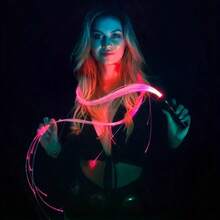 Approx. 180cm/70inch Color Changing Fiber Optic Whip Light, 360° Rotation, USB Rechargeable Luminous Dance Whip For Rave Party, Carnival, Festival, EDM Party, Halloween Decoration - Multicolor - View 8