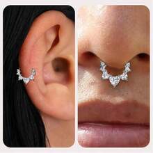 Cercei Daith pentru cartilaj pentru femei, cercei mici din aur, piercing hipoalergenic cu Helix, Huggie, titan, oțel chirurgical 14k, implant de diamant, bijuterii din zirconiu cubic