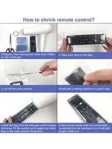100pcs Transparent PVC Shrink Wrap Remote Control Protective Covers,Kitchen Decor,Household Items - Multicolor - View 6